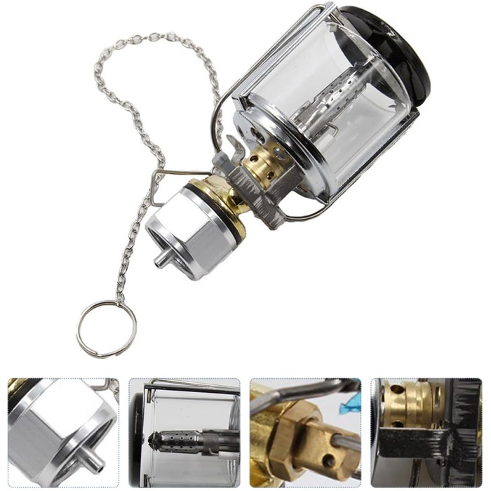 Газовий кемпінговий ліхтар із кришкою. Портативний пропановий ліхтар для освітлення намету. Міцне та тепле світло для кемпінгу на свіжому повітрі.