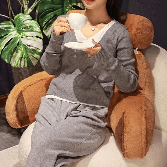 Подушка для читання у формі капібари для ліжка, плюшева мила подушка у формі капібари 60x40 см, мила мила подушка для читання у формі капібари зі спинкою, підтримкою шиї та рук, зручна м&39яка подушка для спини у формі капібари