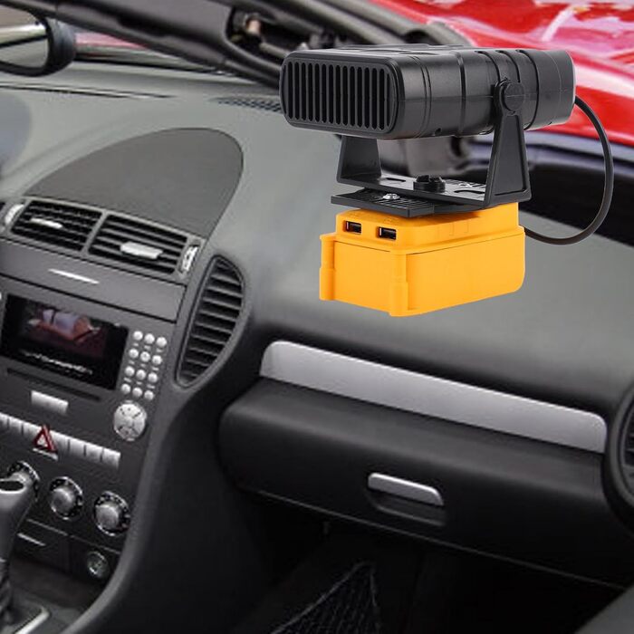 Автомобільний обігрівач на батарейках, невеликий електричний обігрівач потужністю 200 Вт з 2 USB-виходами, 2 регульованими режимами нагріву, підходить для літій-іонних акумуляторів