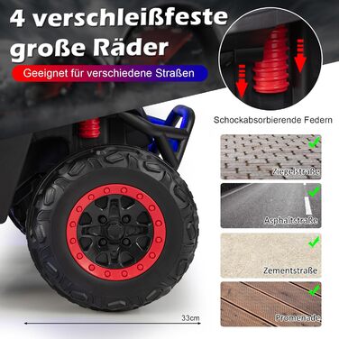 Дитячий електромобіль GOPLUS 12V, 2-місний дитячий автомобіль з пультом дистанційного керування 2,4 ГГц, фарами, музикою, крутими