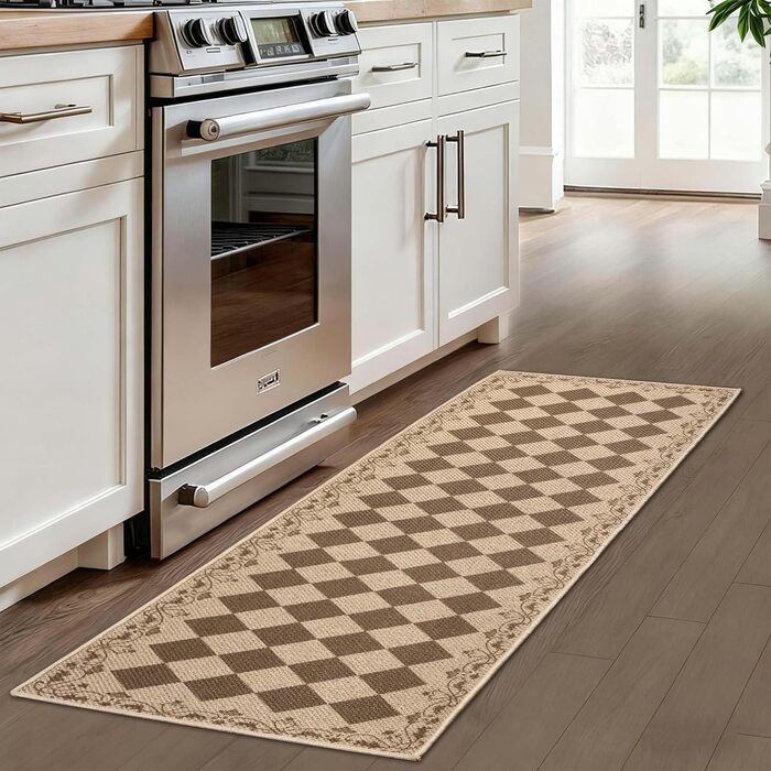Килимова доріжка Cekene для передпокою, коричневого кольору, 80x200 см, бохо, кухонний килим, що миється, нековзний, джутова, для передпокою, кухні, коридору, спальні, 80 x 200 см, коричневого кольору