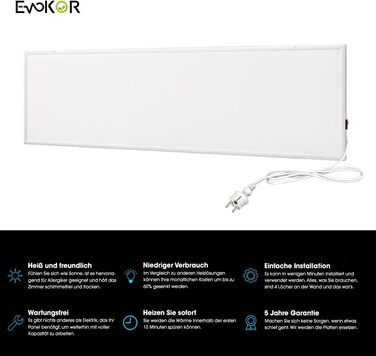 Інфрачервоний обігрівач 350 Вт, інфрачервона нагрівальна панель, настінний інфрачервоний обігрівач із захистом від перегріву, електричний настінний обігрівач, енергозберігаючий електричний обігрівач - 1220*320 мм, 350 Вт механічний вимикач