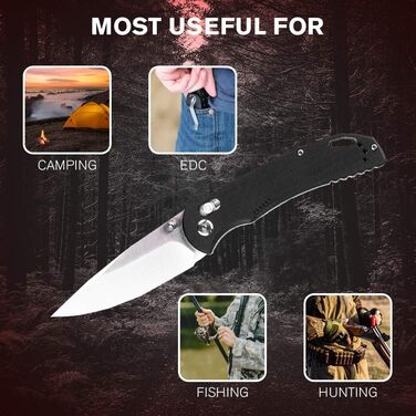 Складаний ніж зі сталі 440С клинок 77 мм G10 нековзна рукоятка з кліпсою Кемпінг Полювання Риболовля Кишеньковий ніж Кишеньковий н