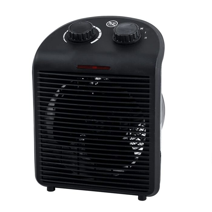 Чорний вентилятор-обігрівач HOTserie потужністю 2000 Вт з функцією обігріву та охолодження