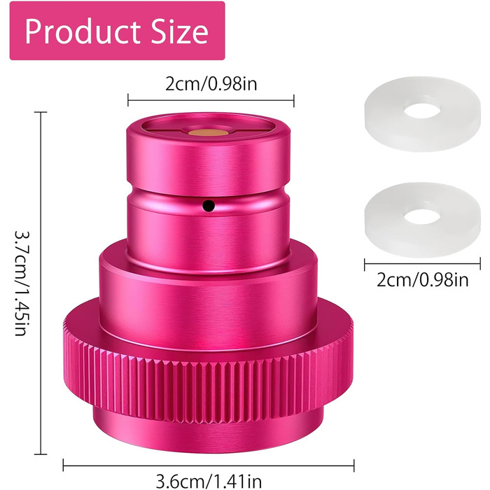 Швидкий адаптер WOKICOR CO2, адаптер 425 г циліндр 60 л трапецієподібна різьба TR21-4, швидкий адаптер для CO2, сумісний з Duo/Terra/Art, рожевий, легке встановлення