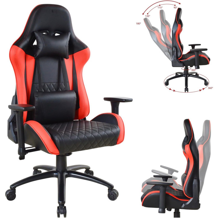 Геймерське крісло для високих людей - червоно-чорне