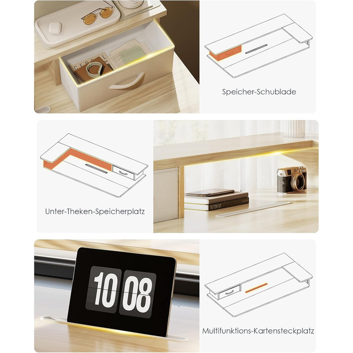 Електричний стіл OffiGo з регульованою висотою, шухлядою та USB-портом, 120 x 60 см, ергономічний комп&39ютерний стіл для роботи сидячи та стоячи, клен 120 x 60 см, бежевий