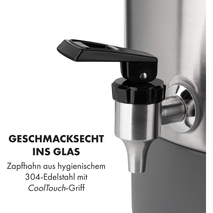 Машина для консервування мармеладу Klarstein Lady Дозатор гарячих напоїв Горщик для консервації, 27 літрів, 1800 Вт, 30-100 C, таймер, функція збереження тепла, захист від перегріву, матова нержавіюча сталь