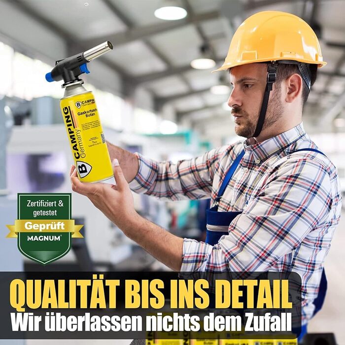 Газовий пальник MAGNUM з 8 картриджами по 227 г Зварювальний пальник, макс. температура 1300C Паяльна лампа з п&39єзорозпалом Кухонний пальник Бунзена