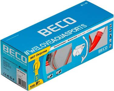 Дитячий набір для дайвінгу BECO Livorno, 2 предмети, маска для дайвінгу з трубкою, червоний