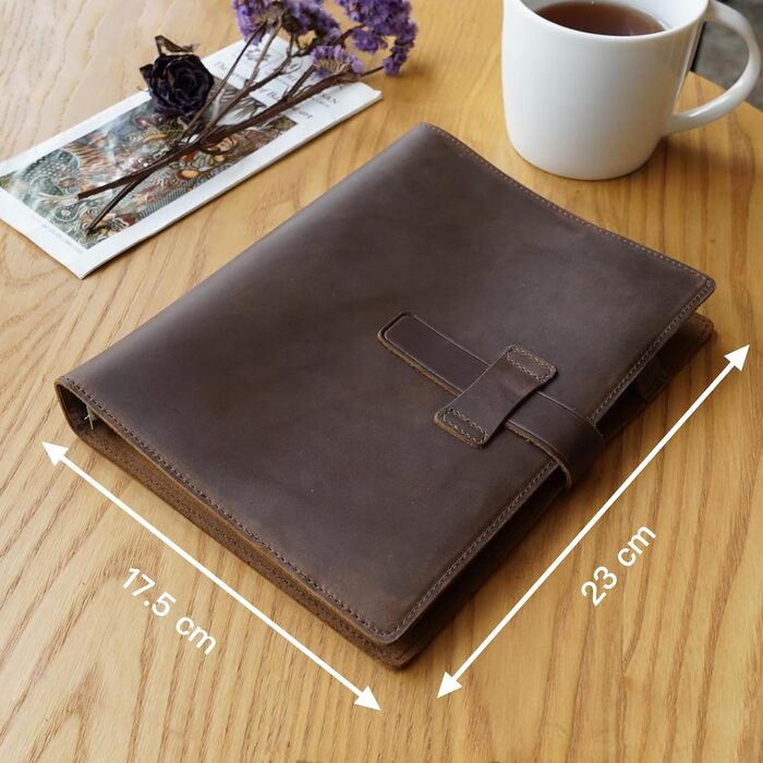 Шкіряна папка-реєстратор A5 з можливістю багаторазового заповнення, блокнот на 6 кілець, багаторазовий, на 120 сторінок, щоденник подорожей та щоденник із натуральної шкіри, подарунки для чоловіків та жінок, художники, коричневий