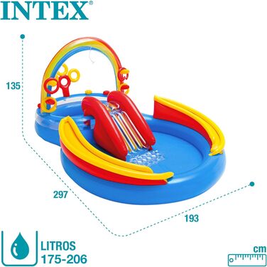 Ігровий центр Intex Rainbow Ring - Дитячий надземний басейн - Дитячий басейн - 297 x 193 x 135 см - Для 3 років 57453NP Різнокольоровий 297x193x135 см