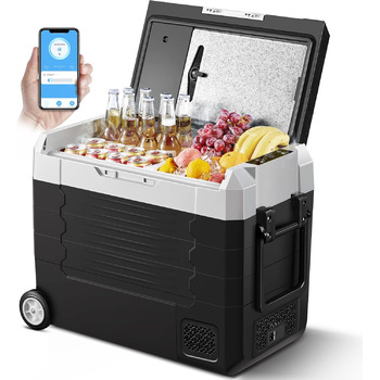 Компресорний холодильник AAOBOSI, автомобільний холодильник 55 л, холодильна камера для зберігання напоїв та їжі, -20-20, 12/24V д