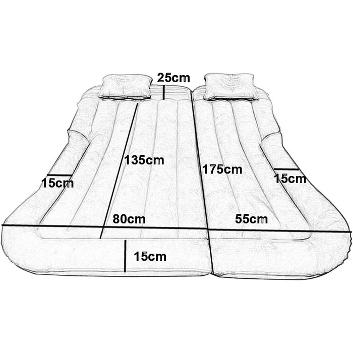 Надувний матрац Vinteky для автомобіля, надувний матрац, позашляховик, з повітряним насосом і подушкою, для подорожей, кемпінгу, активного відпочинку