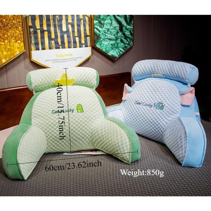 Подушка для читання, 60 x 40 см, м&39яка плюшева подушка для спини, ліжко, мила подушка для читання з тваринами для дітей та дорослих, багатофункціональна подушка для спинки дивана, для ігор, перегляду телевізора, розслаблюючий стиль 1