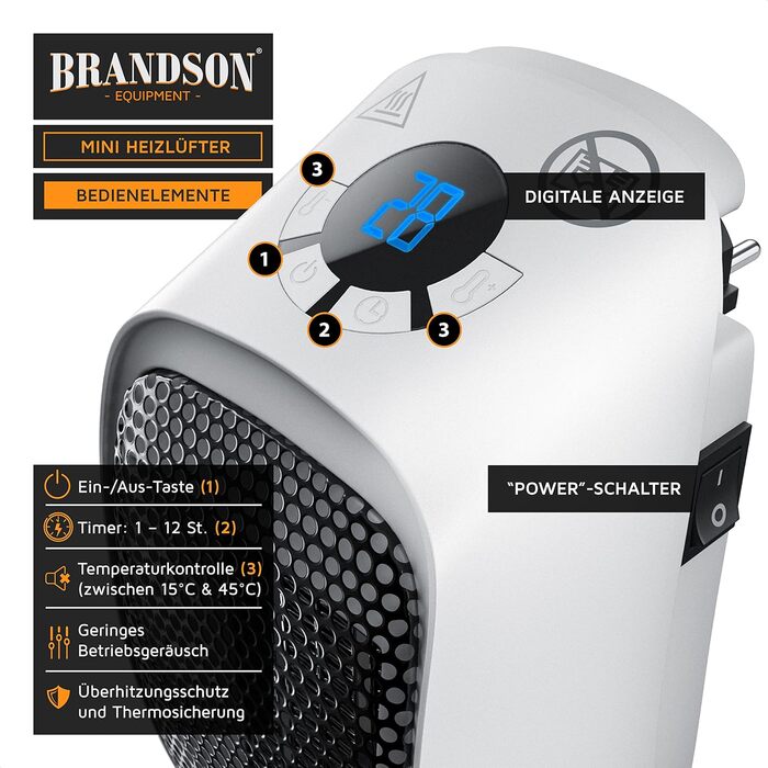 Енергозберігаючий, тихий вентилятор-обігрівач - підключається до мережі - керамічний нагрівальний елемент з термостатом - захист від перегріву - невеликий підключається до мережі вентилятор-обігрівач/променевий обігрівач - для ванної кімнати, с