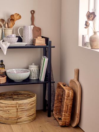 Керамічна банка Bloomingville Bea з кришкою в декоративних натуральних кольорах та з розписаним вручну квітковим мотивом - ідеально підходить як банка для зберігання та контейнер на вашій кухні, 12 x 20,5 см