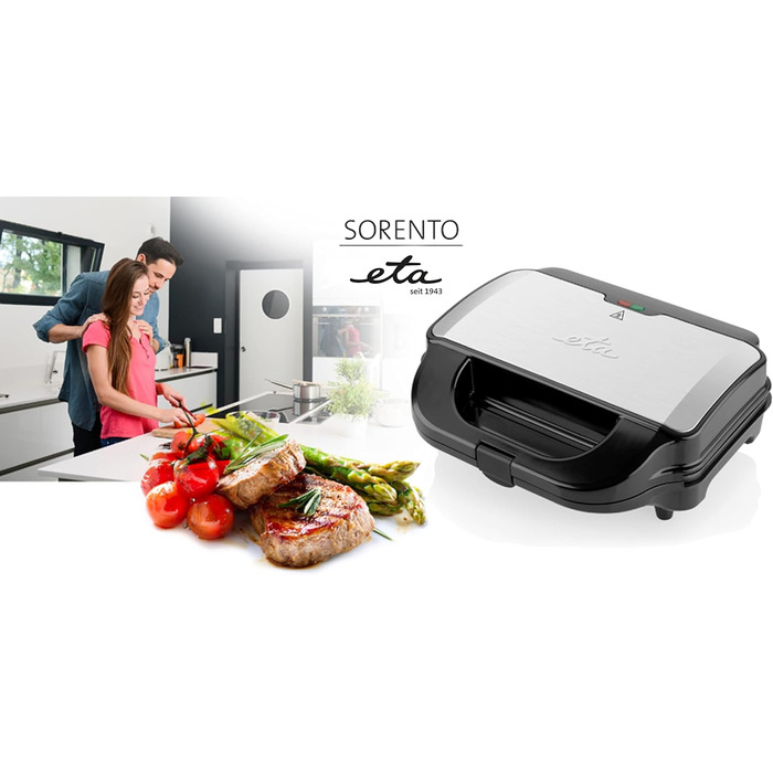 Сендвіч-машина ETA 4 в 1 I Sorento I Антипригарне покриття для легкого чищення без пригорання I 900 Вт I вафельниця, гриль та багато іншого