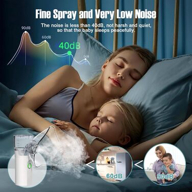 Інгалятор YSWOVUO, інгалятор для дорослих і дітей, небулайзерний інгалятор USB C, супер тихий інгалятор, з 2 масками і 1 мундштуком, портативний, для подорожей і вдома