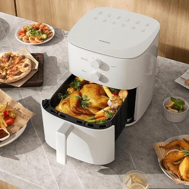 Аерофритюрниця Xiaomi Air Fryer Essential об'єм 6 л, швидкий нагрів, рівномірне приготування, температура до 200C, здорове харчування, ідеально для хрустких та соковитих страв