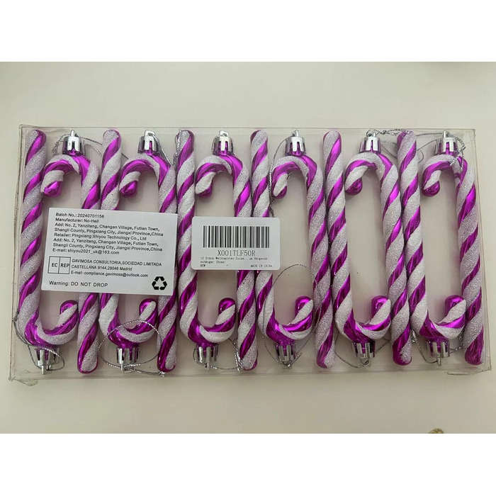 Різдвяних прикрас у формі цукерок для ялинки 12 шт No-Hell