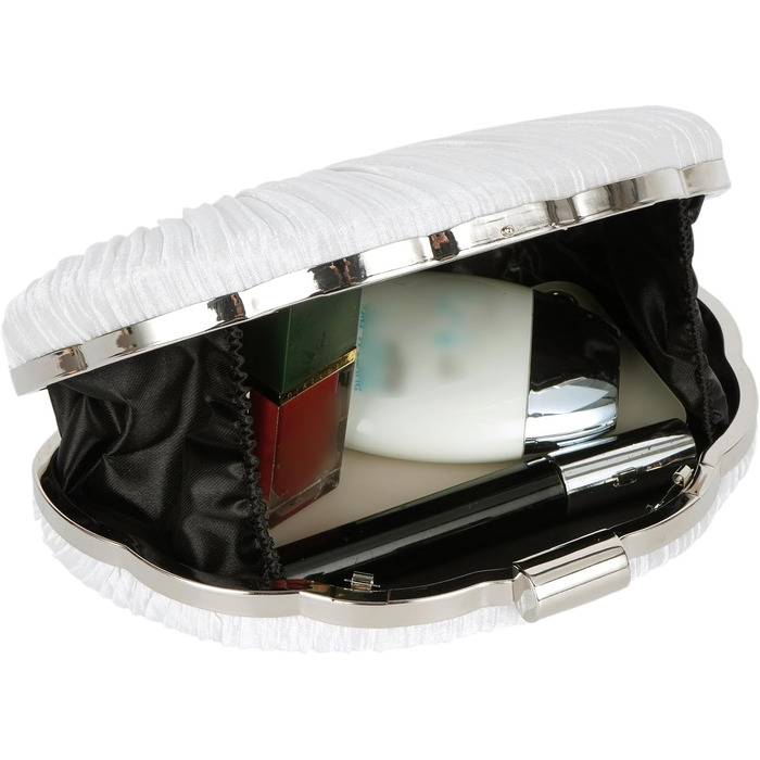 Жіноче клатч з блискітками Мушля, вечірня сумочка зі стразами та ланцюжком для весілля та святкової вечірки, білий