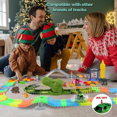 Іграшки від 3 років Автомобіль гоночний трек Машинка іграшка з 240 деталей світлого автомобіля гоночна траса 2 світяться машинки і