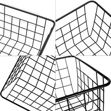 Дротяних кошики для зберігання, маленький металевий кошик 28x22x12 см, кошик для ванної кімнати, настінний залізний підвісний кошик, відкритий дротяний дизайн, сітчастий кошик для зберігання для офісу, кухні, ванної кімнати, 3