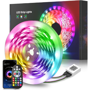 Світлодіодна стрічка 20 м, світлодіодна стрічка Bluetooth 20 м RGB світлодіодні казкові вогні з пультом дистанційного керування та