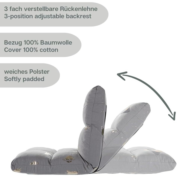 Дитяче крісло howa 2 в 1 шезлонг - спинка регулюється в 3 положеннях Space 86021