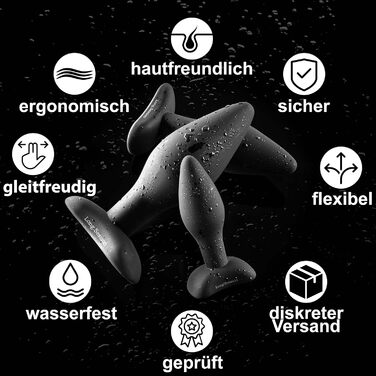 Набір анальних пробок Long.Session, з силікону, три розміри Ø2,8 см, Ø4,0 см, Ø4,5 см