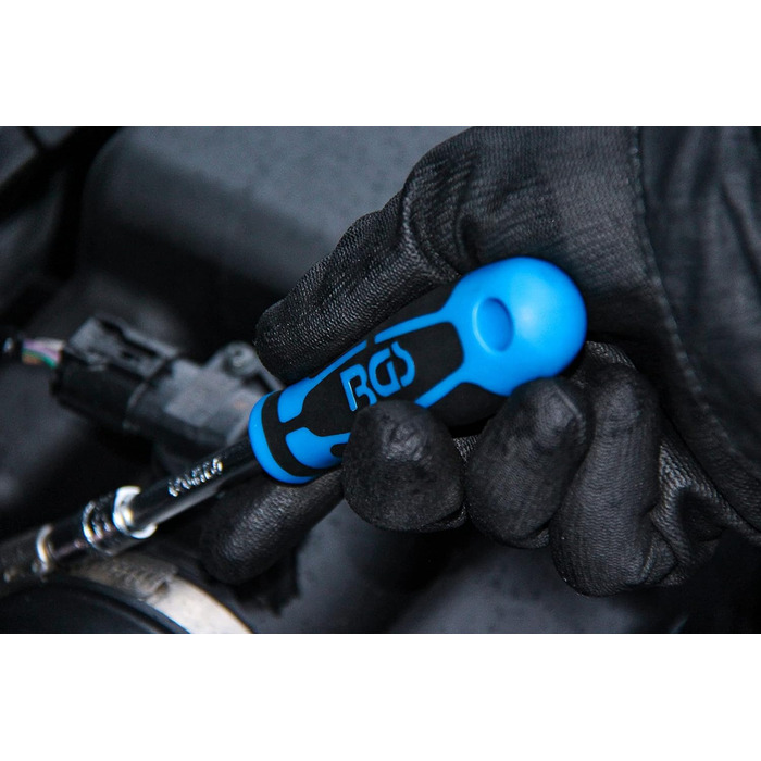 Набір торцевих головок BGS 2151 з фіксатором Gear Lock Привід 6,3 мм (1/4) 38 предметів, 1/4 дюйма, сріблясто-синьо-чорний