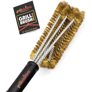 Щітка для гриля Grillaholics Essentials з латуні м'яка латуна для безпечного очищення порцелянових та керамічних решіток