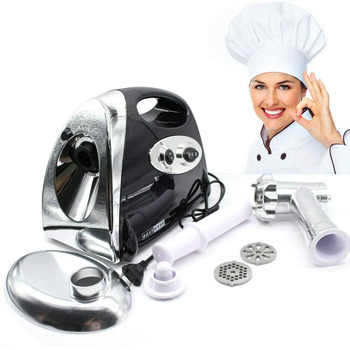 Електрична м'ясорубка 2800 Вт, мультипроцесор для набивання ковбас, 1,5 кг/хв, ковбасник з 3 шліфувальними пластинами і трубками д