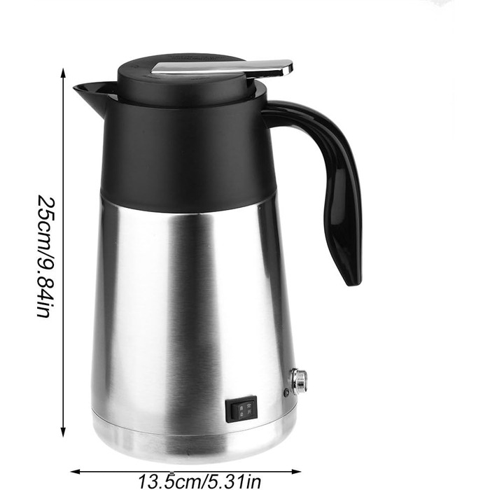 Портативний 1300 мл великої ємності 12/24 В автомобільний чайник вантажівка чайник водонагрівач пляшка для подорожей, приготування