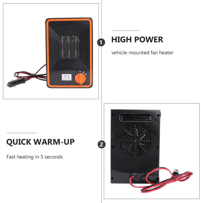 Електричний автомобільний обігрівач Hemobllo, обігрівач для транспортного засобу, швидкий нагрів, тиха робота, безпечний корпус, легке встановлення, енергоефективний, аксесуар для автомобіля