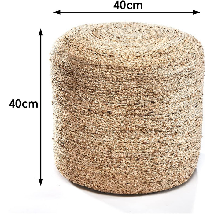 Підлоговий стілець Kobolo Pouf - Flow - виготовлений з морської трави з бавовняним наповнювачем