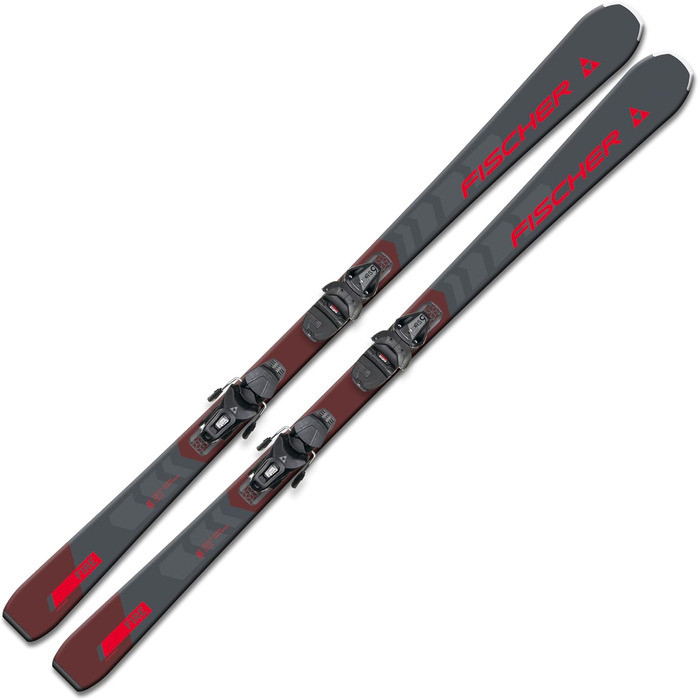 Гірські лижі, карвінгові лижі, лижі для спуску на трасах, лижі Fischer RC Fire SLR, включаючи кріплення RS9 SLR Z2.5-9, лижі для всіх типів гірськолижного спорту, підходять для початківців та досвідчених лижників, включаючи сумку для лиж 160