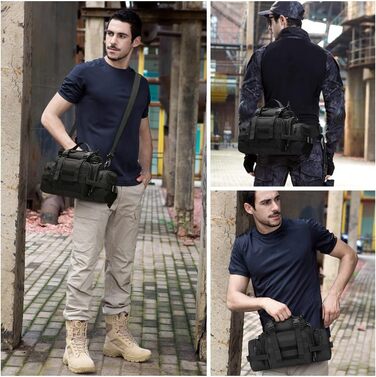 Багатофункціональна поясна сумка Bumbag Military for Sport Outdoor Running Camping Hiking Trekking Black 40*25*18cm, 3Way Belt Bag Waterproof Fanny Pack Tactical Crossbody