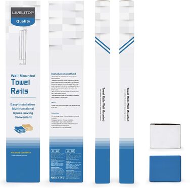 Рушникосушка чорна, самоклеюча рушникосушка без свердління з нержавіючої сталі 43,5 см гостьова рушникосушка для ванної кімнати з