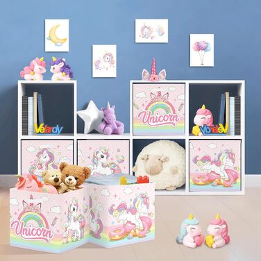 Коробка для зберігання 3 шт. и єдиноріг веселковий кошик для зберігання дітей складаний хмара зірка куб органайзер для іграшок, книг та одягу, макаронів, 30