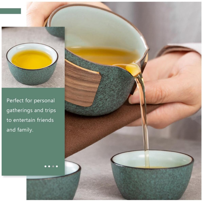 Кунг-фу Чайний Сервіс з Кераміки Портативний Дизайн для Офісу та Повсякдення. Безпечний та Елегантний Посуд у Унікальному Стилі