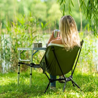 Складаний кемпінговий стіл 60x40, регульована висота Бічний столик, вуличний розкладний стіл, невеликий кемпінговий столик Балконний гриль-стіл, стіл для пікніка Компактний та легкий