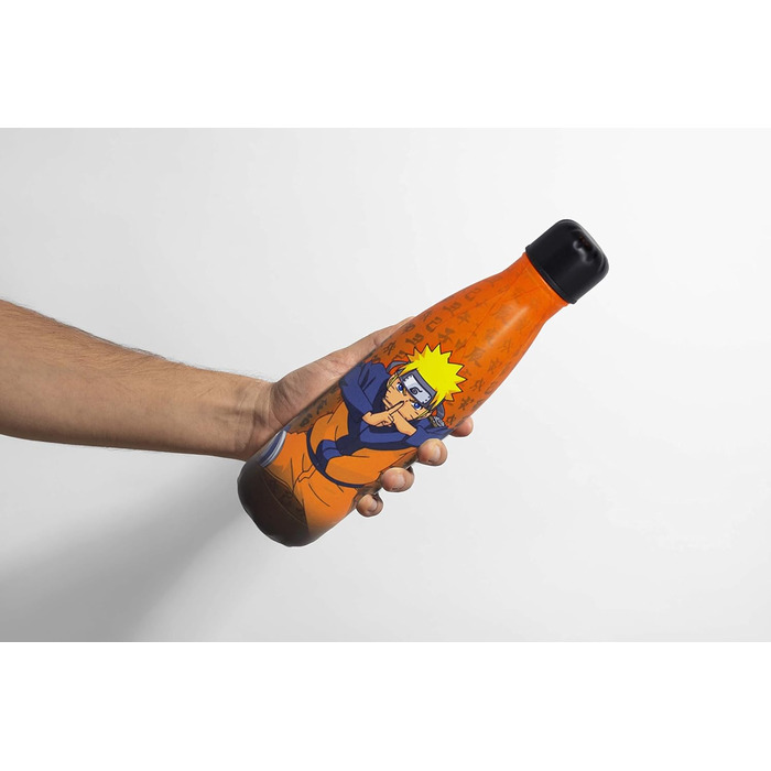 Термос багаторазового використання Naruto, Naruto Shippuden Зберігає напої гарячими або холодними протягом 12 годин для спорту, подорожей, щоденного використання, 500 мл Без BPA Офіційно ліцензований продукт