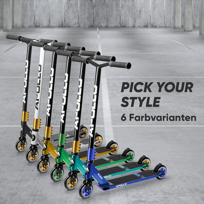 Трюковий самокат Apollo - Star Pro, анодований професійний трюковий самокат, дитячий самокат з кульковими підшипниками ABEC 9, кол