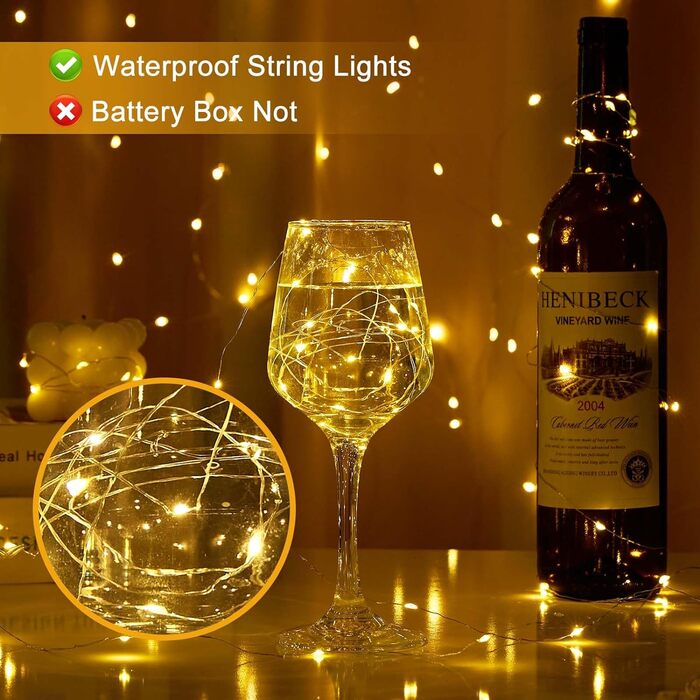 Батарея світлодіодних казкових гірлянд Vacoulery, 20 шт. мідного дроту, світловий ланцюжок 1M 10 світлодіодів, різдвяні гірлянди д