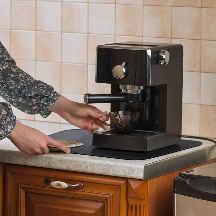 Вогнетривка накладка 2 шт. и, силіконовий вогнезахисний килимок зі скловолокна для стільниці, термостійкий килимок для аерофритюрниці кавоварки для мікрохвильової печі, протиковзкий водонепроникний 40 x 60 см, чорний