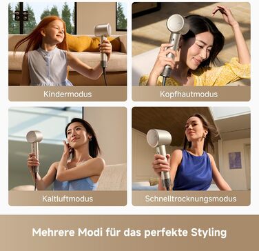 Фен для волосся MOVA Shine 10 швидке сушіння, Moisture Caring Tech, безщітковий двигун 110 000 об/хв, низький рівень шуму, плазмові іони, концентратор, NTC-контроль температури (1000 вимірів/с), для дому, салонів та подорожей, Gold