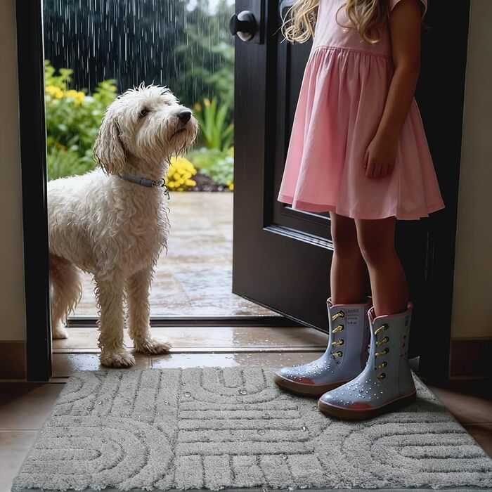 Комплект килимків для ванної кімнати з 3 м&39яких мікрофібрових килимків для ванної, нековзні, що праються, водопоглинаючі, U-подібні для душу, туалету та ванни (сірий) 45x6550x8050x60 см сірий