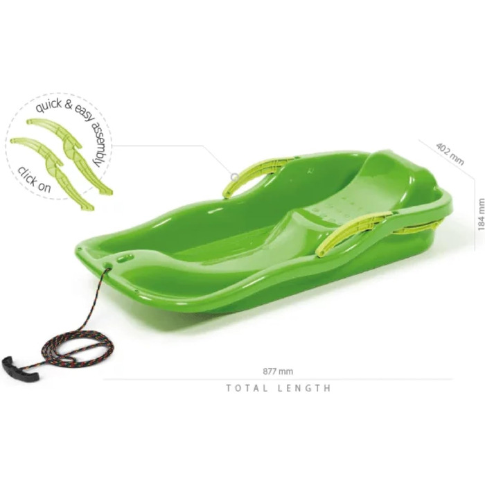 Санки NEUSTANLO Race Bob, пластикові, з гальмівним важелем, рожеві